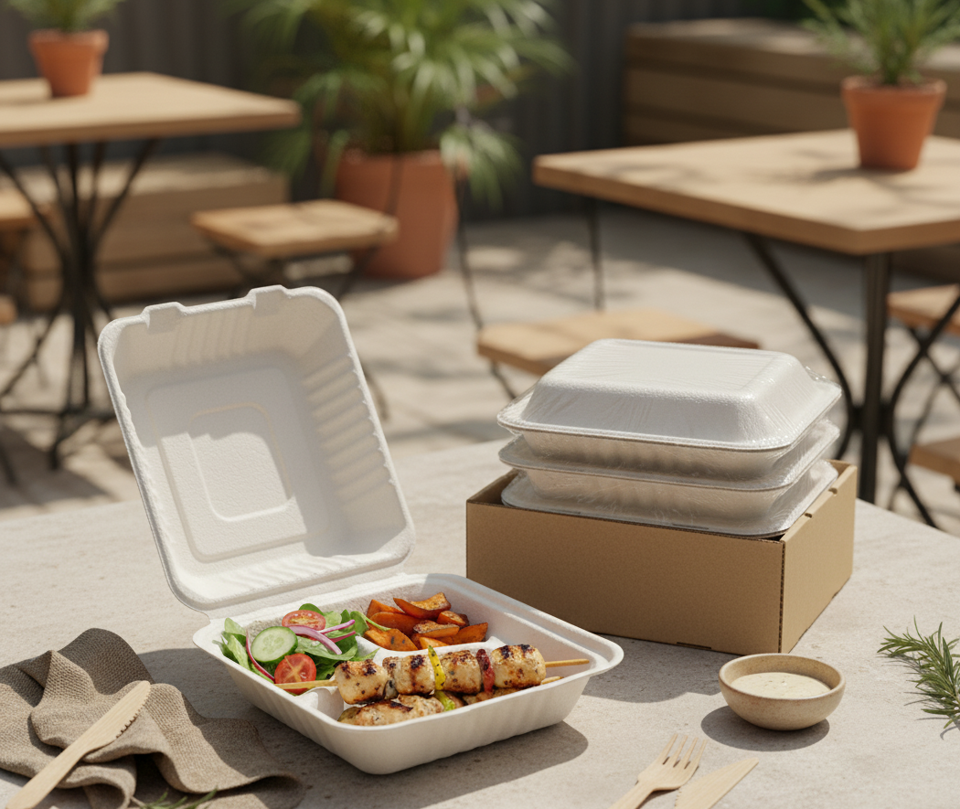 Bagasse Clamshell 3CP - Image 2