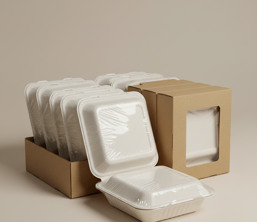 Bagasse Clamshell 3CP - Image 3