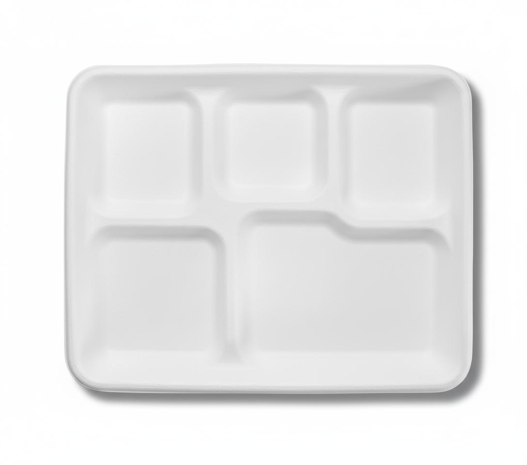 Bagasse 5CP Meal Tray B2B