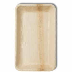 7x5 Inch Areca Palm Leaf Rectangle Plate