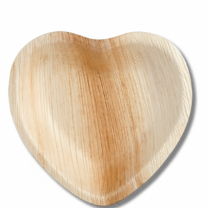 6.5 Inch Areca Palm Leaf Heart Plate