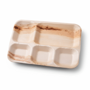 12x10 Inch Areca Palm Leaf Rectangle 5CP Plate