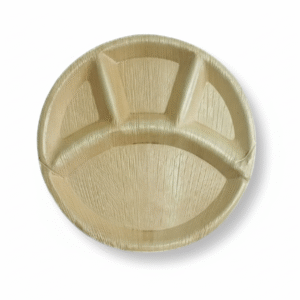 12 Inch Areca Palm Leaf Round 4CP Plate
